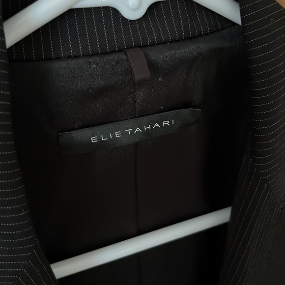 Size 2 Elie Tahari blazer. Black with white pin stripes. - Picture 3 of 5